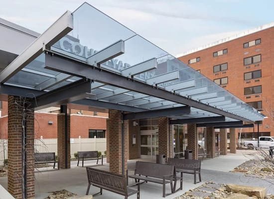 Навесы из стекла